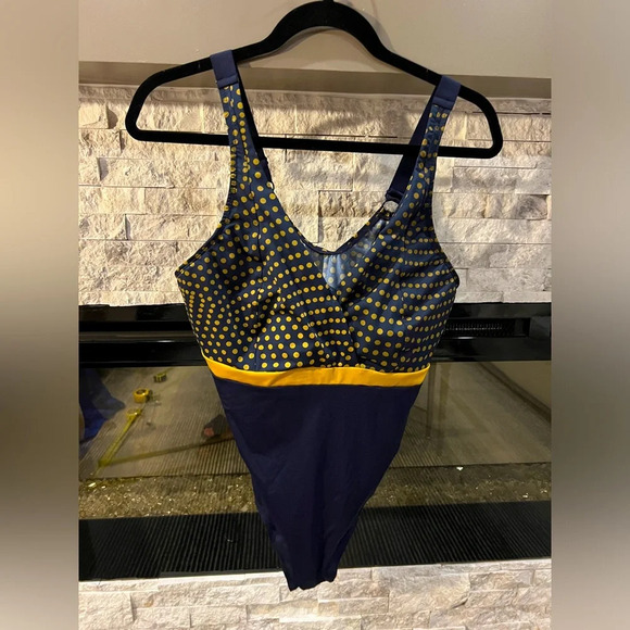 NABAIJI size Large/X Large black and gold one piece bathing suit - Picture 1 of 16